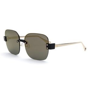 Italian Black Gold Oversized Square Fashion Sunglasses